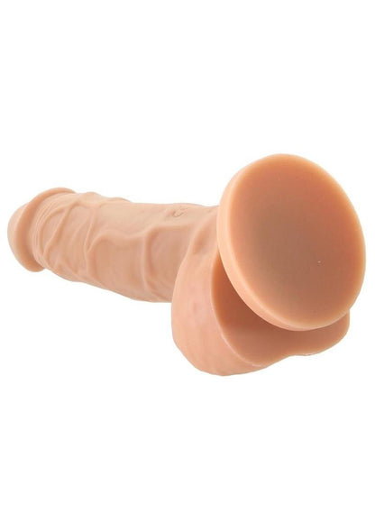 Colours Pleasures Silicone Vibrating Dildo with Balls - Vanilla - 5in