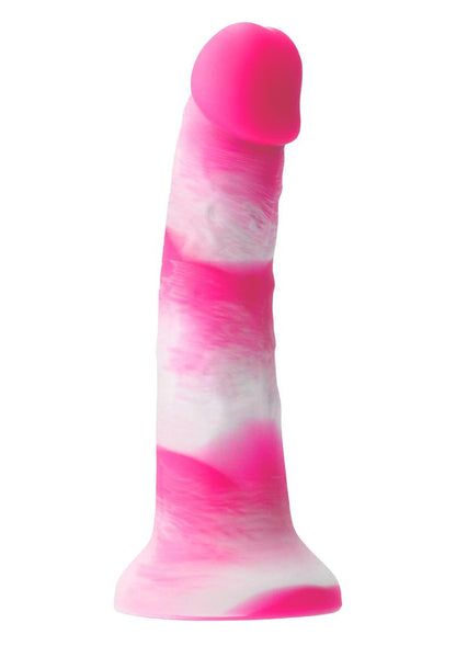 Colours Pleasures Yum Yum Silicone Dildo - Pink/White - 7in