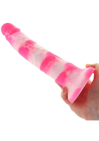 Colours Pleasures Yum Yum Silicone Dildo - Pink/White - 8in