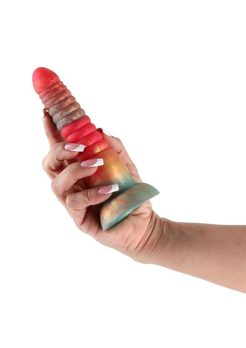 Colours Stacked Silicone Dildo - Gold/Red - 6in