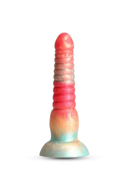 Colours Stacked Silicone Dildo - Gold/Red - 6in