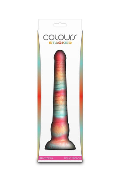 Colours Stacked Silicone Dildo - Gold/Red - 9in