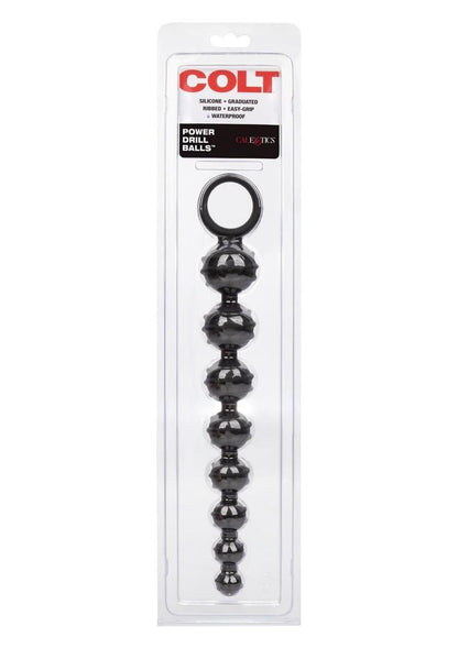 Colt Power Drill Silicone Anal Beads - Black