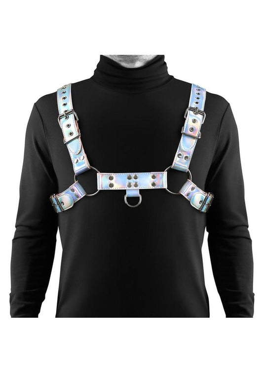 Cosmo Harness Dare Chest Harness - Multicolor/Rainbow - Medium/Small