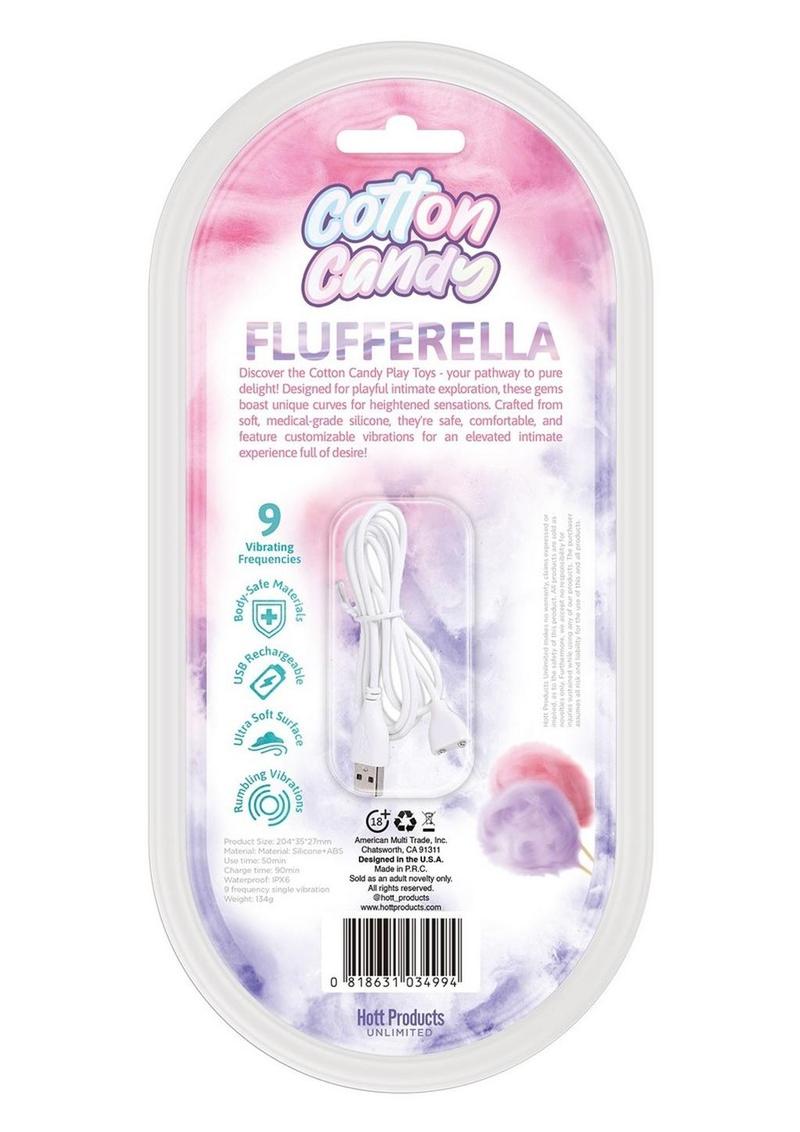 Cotton Candy Flufferella Rechargeable Silicone Vibrator - Aqua/Blue/Fuschia/Pink