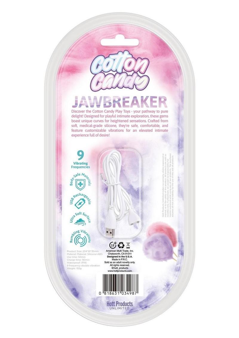 Cotton Candy Jawbreaker Rechargeable Silicone Vibrator with Clitoral Stimulator