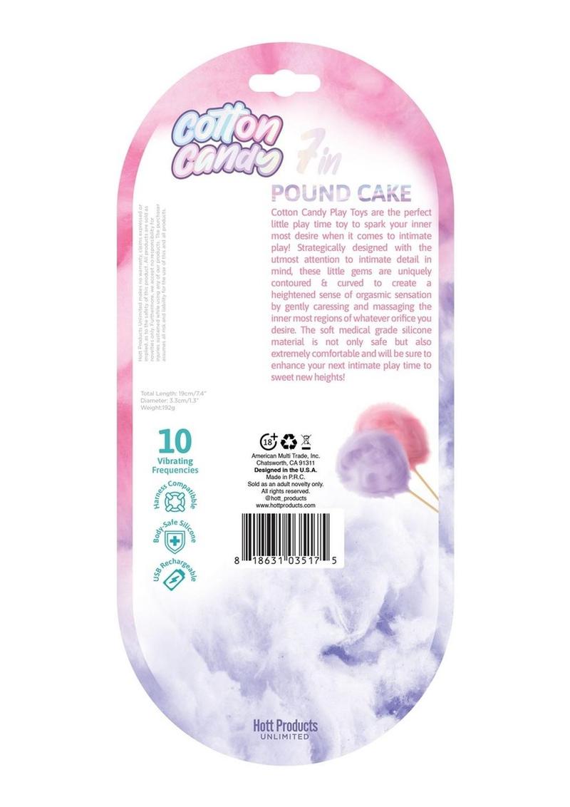 Cotton Candy Pound Cake Rechargeable Silicone Dong - Aqua/Blue/Fuschia/Pink