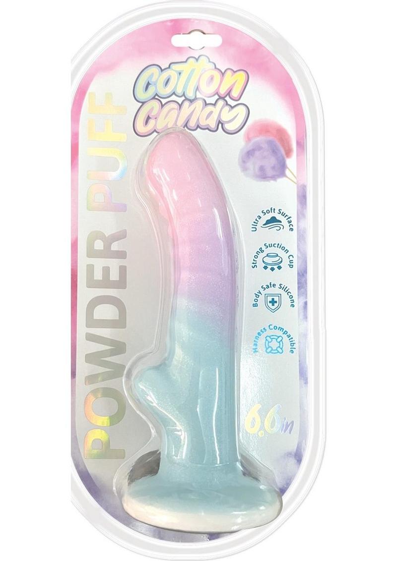 Cotton Candy Powder Puff Mini Silicone Dildo - Multicolor