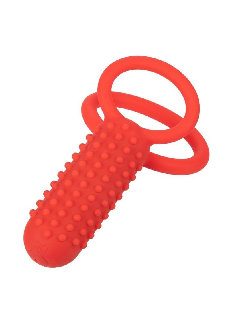 Couple's Enhancers Silicone Rechargeable Vertical Dual Enhancer - Red