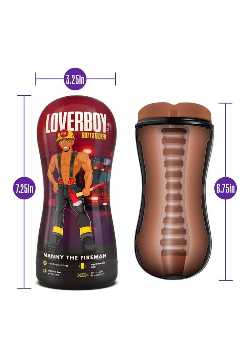 Loverboy Manny The Fireman Self Lubricating Anal Pocket Stroker - Caramel