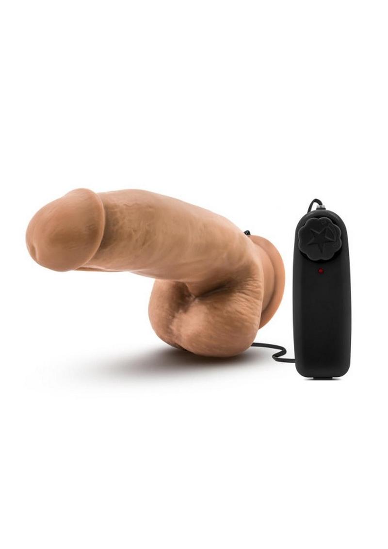 Loverboy Mma Fighter Vibrating Cock with Balls - Brown/Caramel - 7in