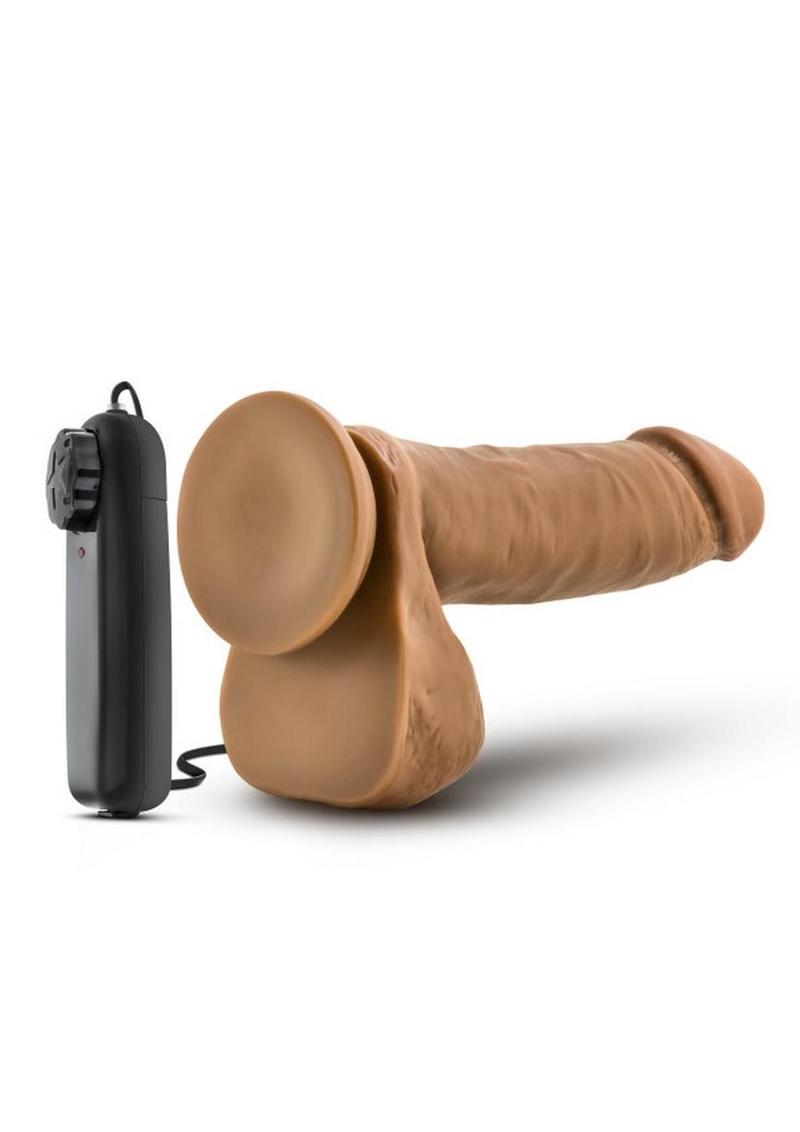 Loverboy Soccer Champ Vibrating Dildo with Balls - Brown/Caramel - 8in