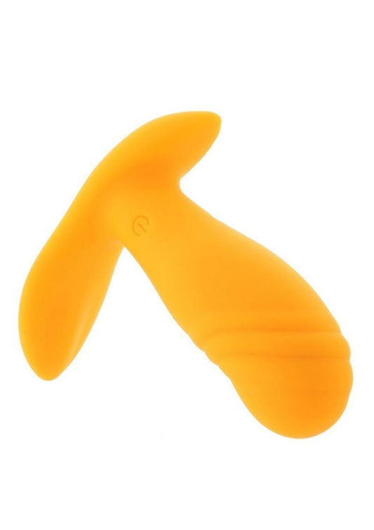 Creamsicle Silicone Rechargeable Wearable Vibrator with Remote Control - Orange/White