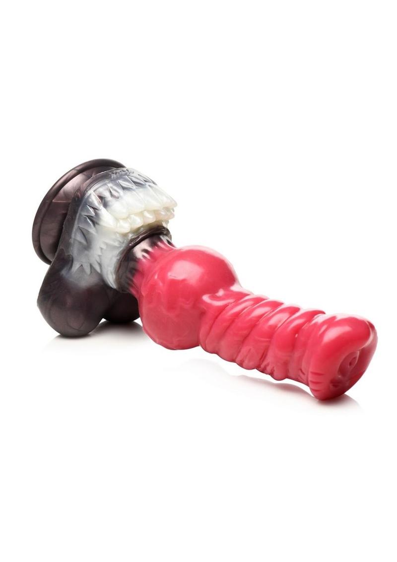 Creature Cocks Cujo Canine Silicone Dildo - Black/Red - Large