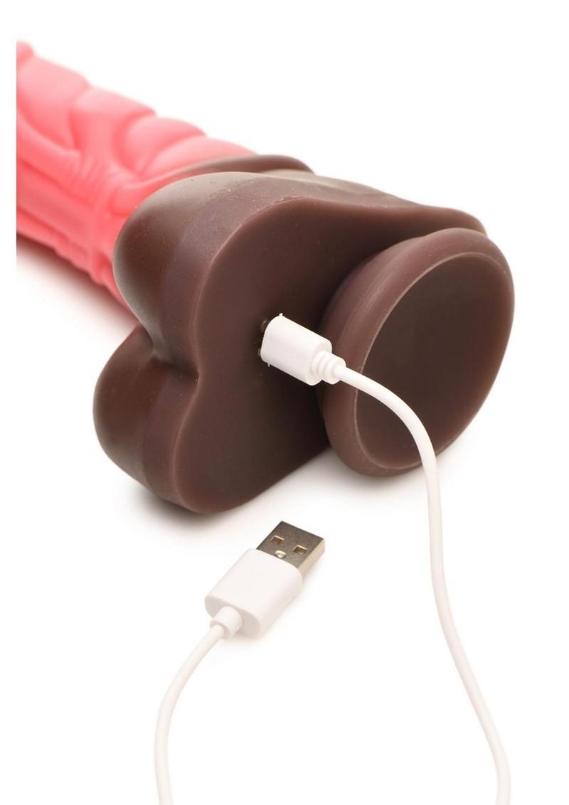 Creature Cocks Deluxe Centaur Thrusting and Vibrating Rechargeable Silicone Dildo - Brown/Pink