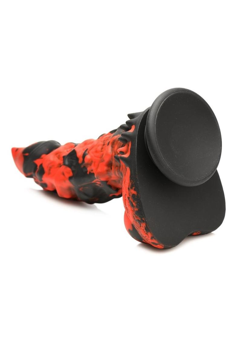 Creatiave Cocks Fire Demon Monster Silicone Dildo - Black/Red