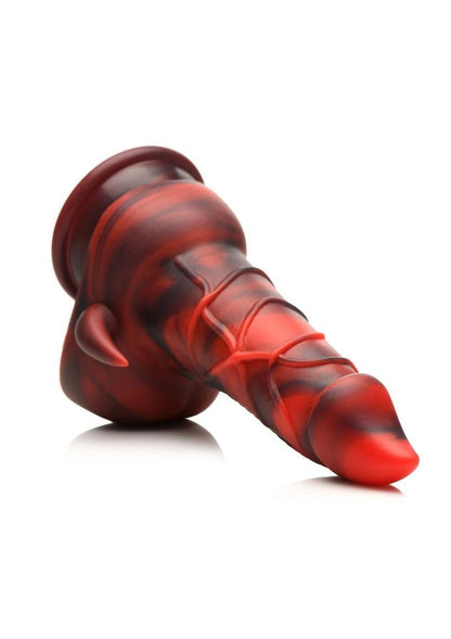 Creature Cocks Horny Devil Demon Silicone Dildo - Black/Red