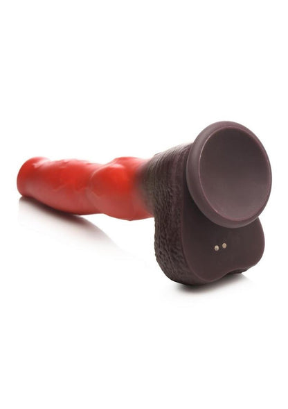 Creature Cocks Ramming Hound Thrusting and Vibrating Rechargeable Silicone Dildo - Brown/Red