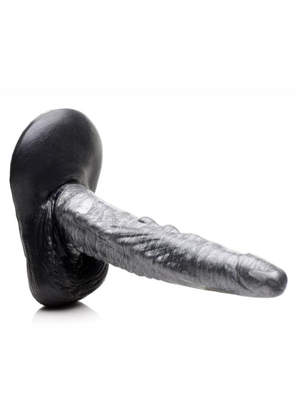 Creature Cocks The Gargoyle Rock Hard Silicone Dildo - Black/Silver - 9.3in