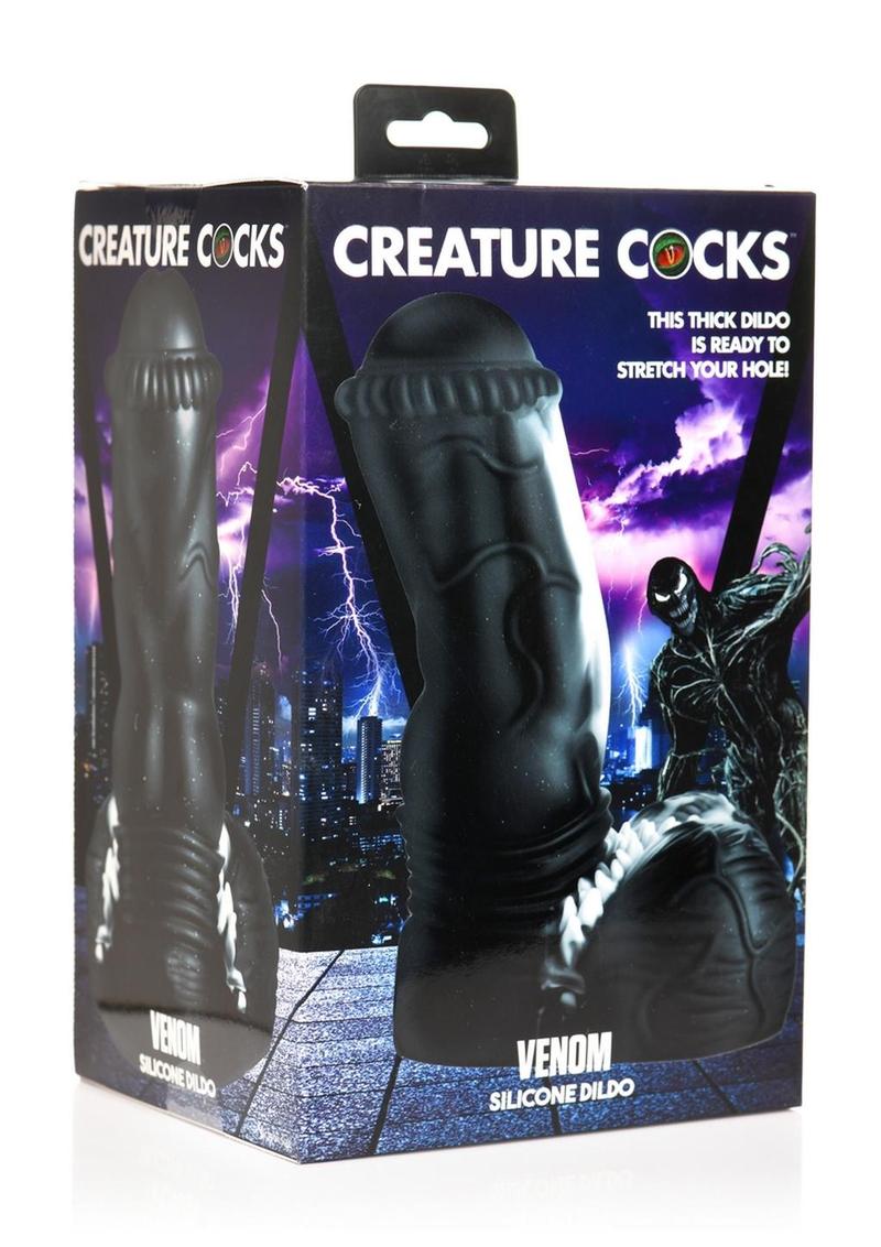 Creature Cocks Venom Silicone Dildo - Black/White