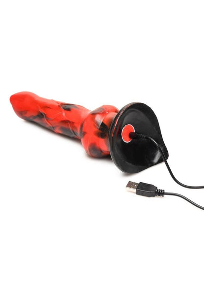 Creature Cocks Vibra Beast Vibrating Silicone Dildo - Black/Red