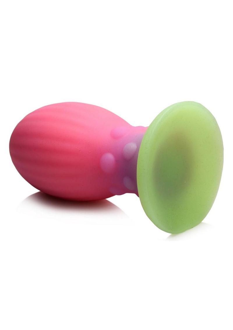 Creature Cocks Xeno Egg Glow In The Dark Silicone Egg - Glow In The Dark/Green/Pink - XLarge