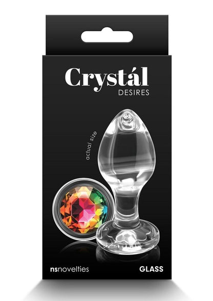 Crystal Desires Rainbow Gem Glass Anal Plugs