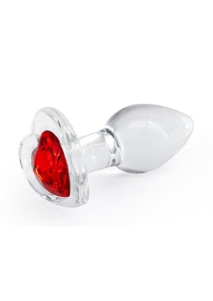 Crystal Desires Red Heart Glass Anal Plugs