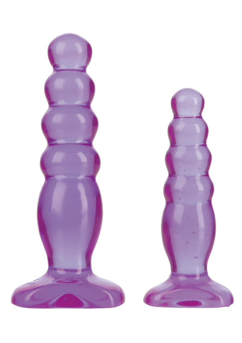 Crystal Jellies Anal Delight Trainer - Purple - Large/Small - 2 Piece Kit