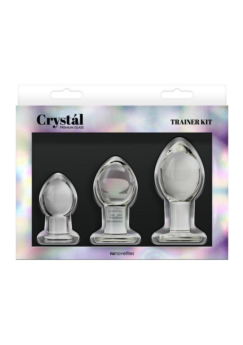 Crystal Premium Glass Trainer Kit Butt Plug - Clear - Set