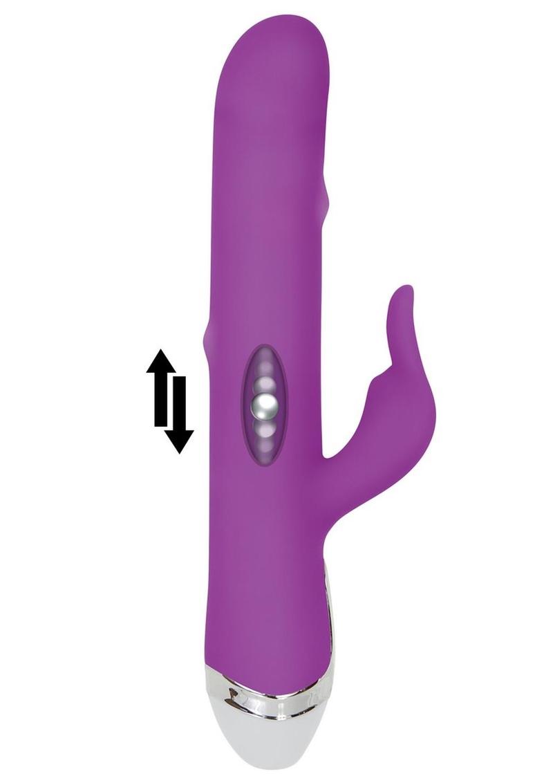 Dancing Pearl Rabbit Rechargeable Silicone Rabbit Vibrator - Purple