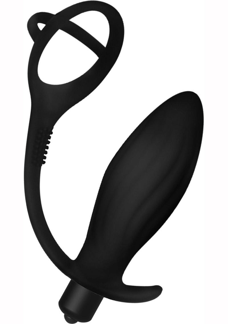 Decadence Ball Buster Silicone Vibrating Butt Plug with Cock Ring