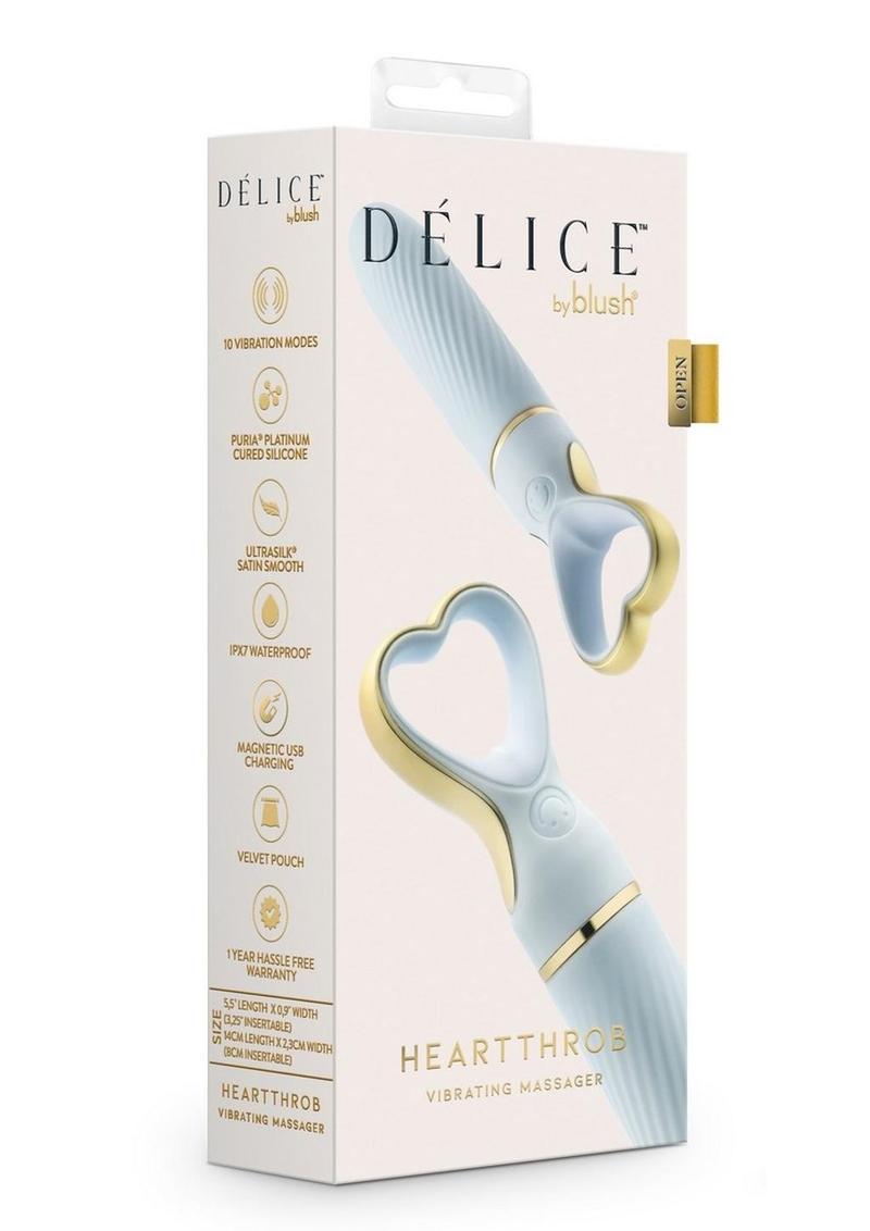 Delice Heartthrob Rechargeable Silicone Vibrator - Something - Blue