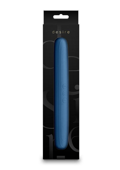 Desire Amore Rechargeable Silicone Dual End Vibrator - Blue