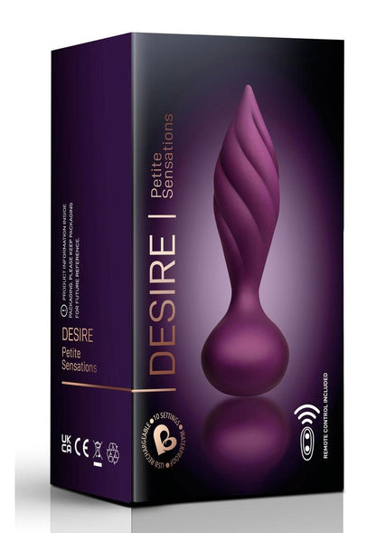 Desire Rechargeable Silicone Anal Plug with Remote Control