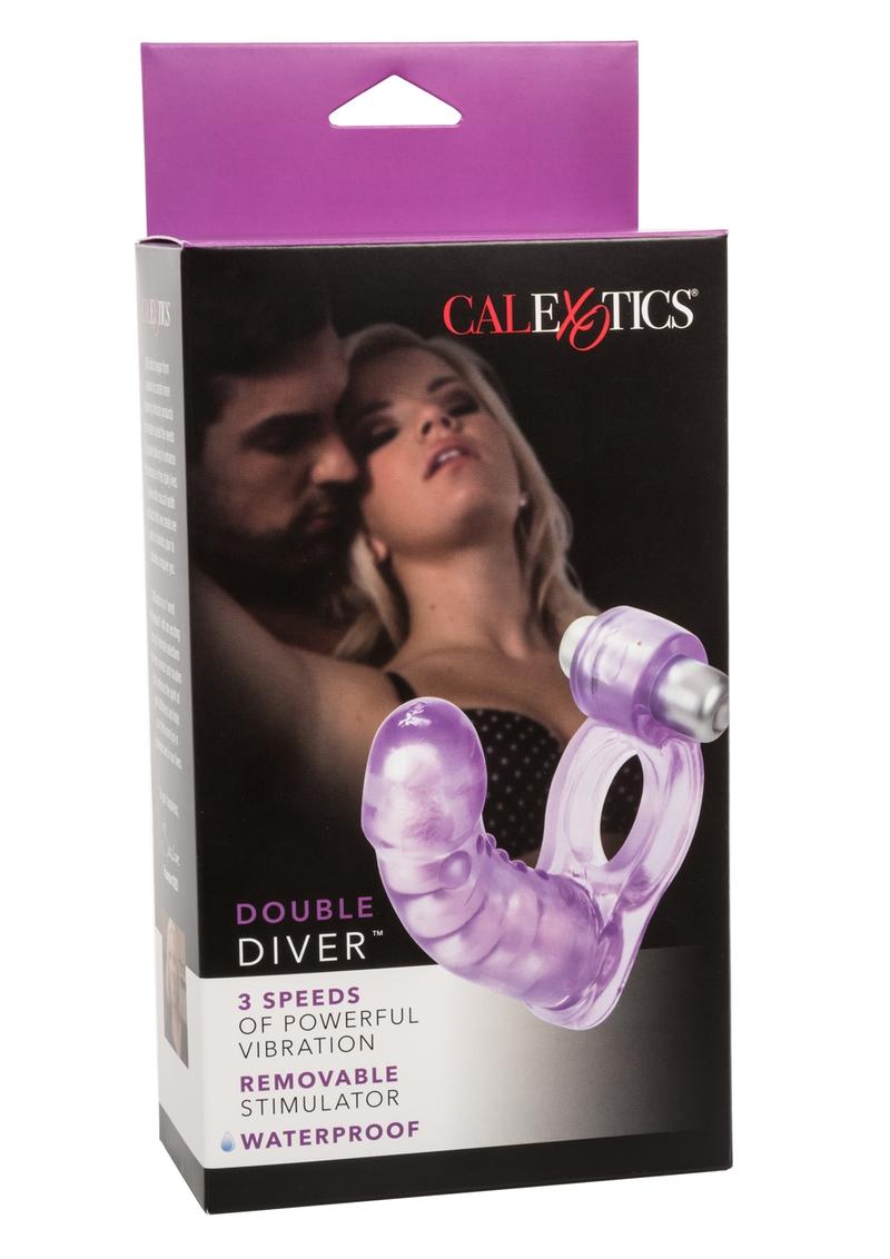 Double Diver Vibrating Enhancer with Flexible Penetrator 3 Speed Removable Bullet