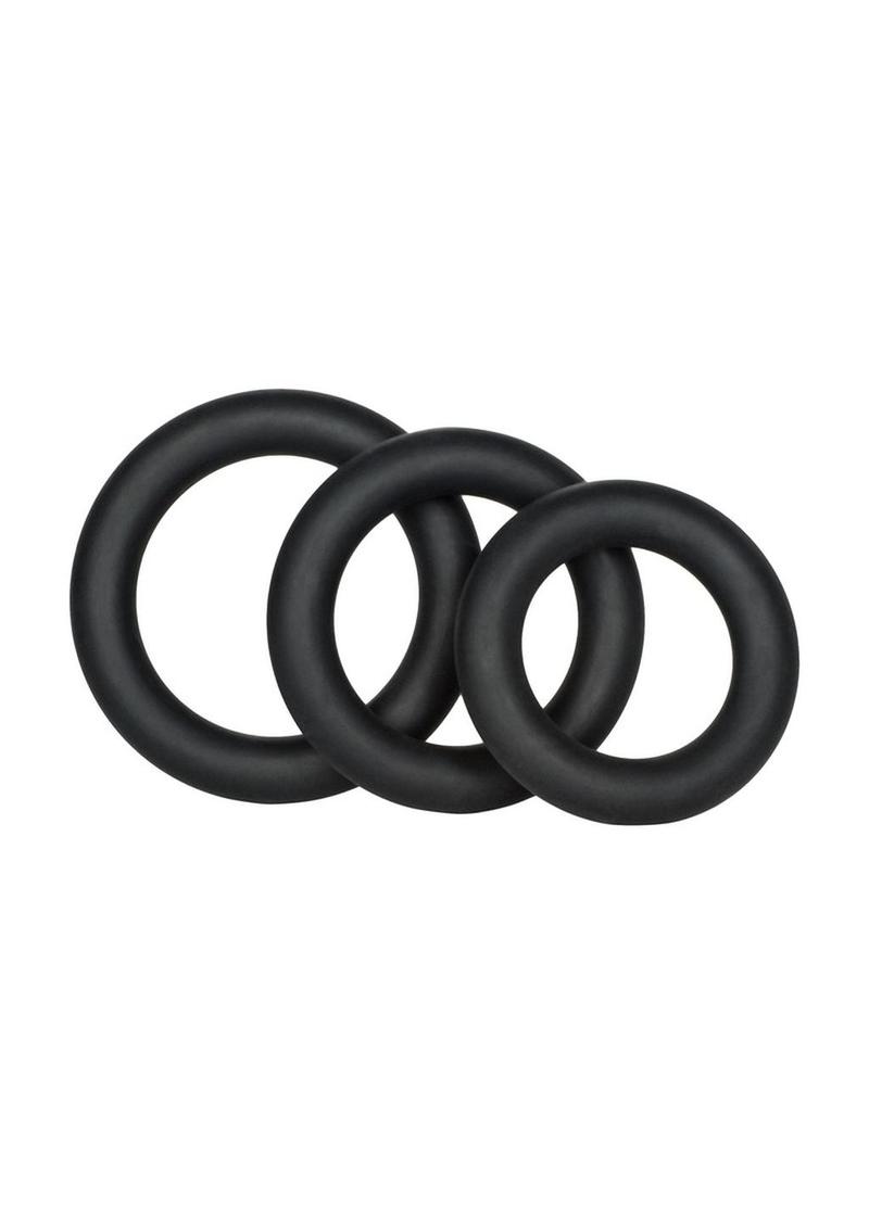 Dr. Joel Kaplan Silicone Support Rings Cock Ring - Black - 3 Piece Set