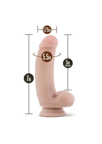 Dr. Skin Dr. Samuel Silicone Dildo with Balls and Suction Cup - Vanilla - 7in