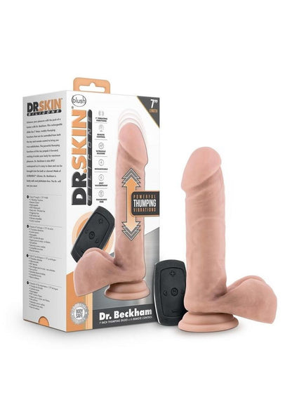 Dr. Skin Silicone Dr. Beckham Rechargeable Thumping Dildo with Remote Control