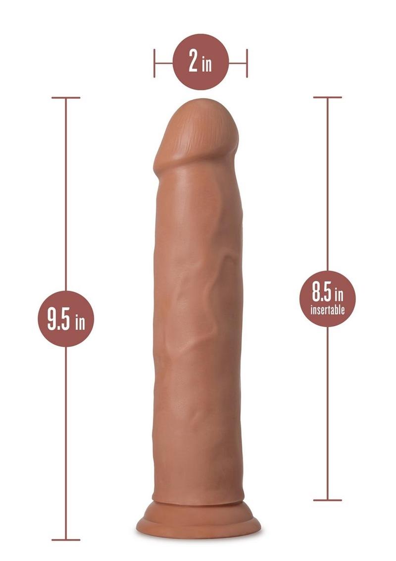 Dr. Skin Silicone Dr. Henry Dildo with Suction Cup - Caramel/Mocha - 9in