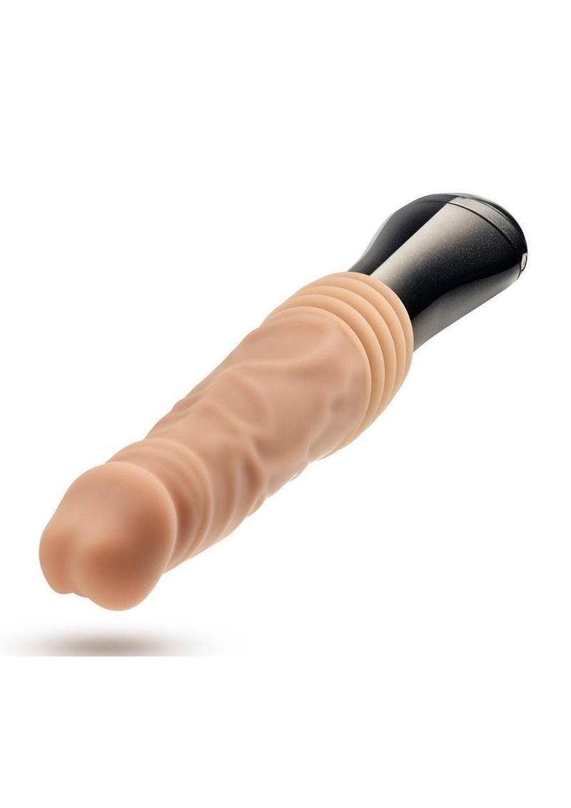 Dr. Skin Silicone Dr. Knight Rechargeable Thrusting Gyrating Vibrating Dildo - Vanilla - 10.5in