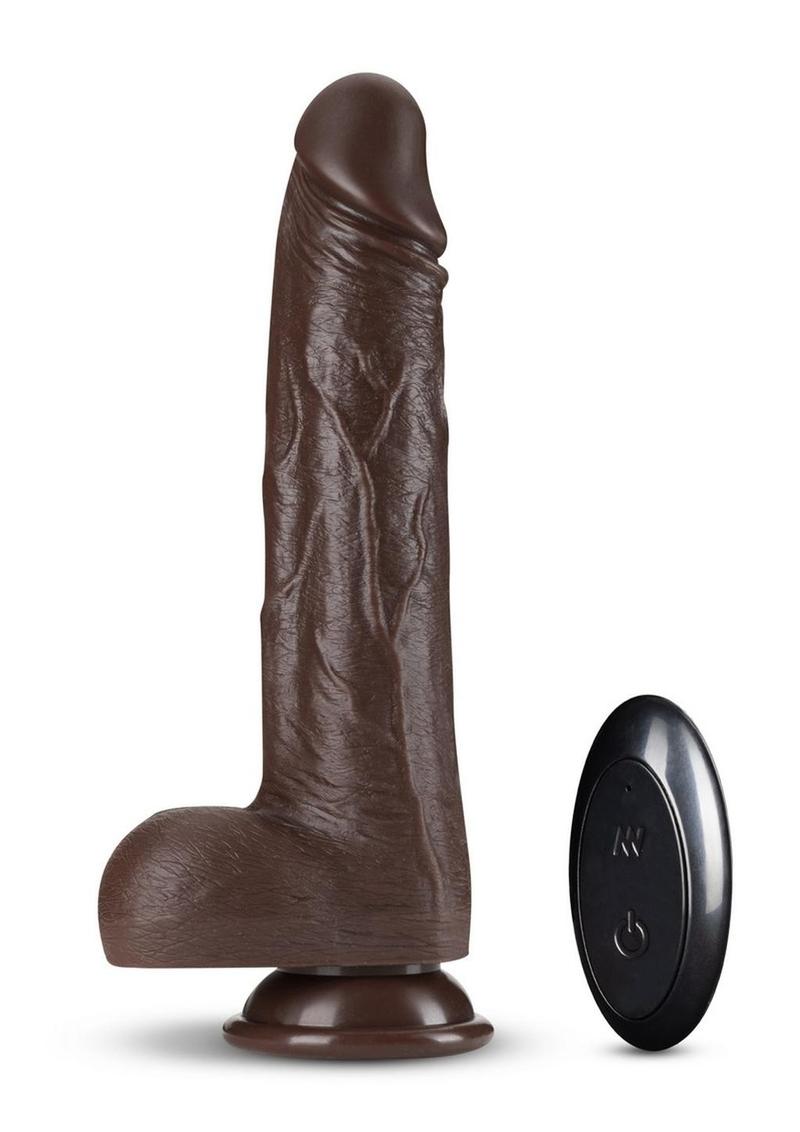 Dr. Skin Silicone Dr. Murphy Rechargeable Thrusting Dildo with Remote Control - Chocolate - 8in