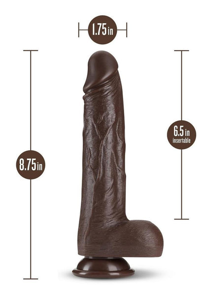 Dr. Skin Silicone Dr. Murphy Rechargeable Thrusting Dildo with Remote Control - Chocolate - 8in