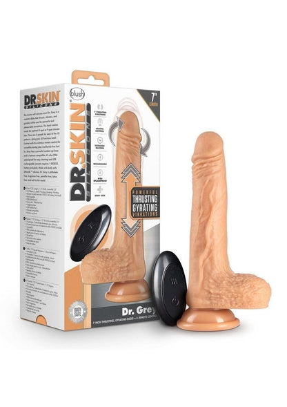 Dr. Skin Silicone Dr. Grey Rechargeable Thrusting Dildo with Remote Control