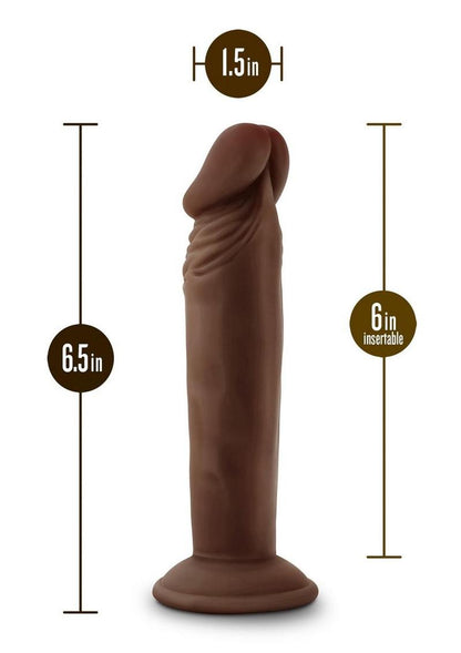 Dr. Skin Plus Posable Dildo - Chocolate - 6in