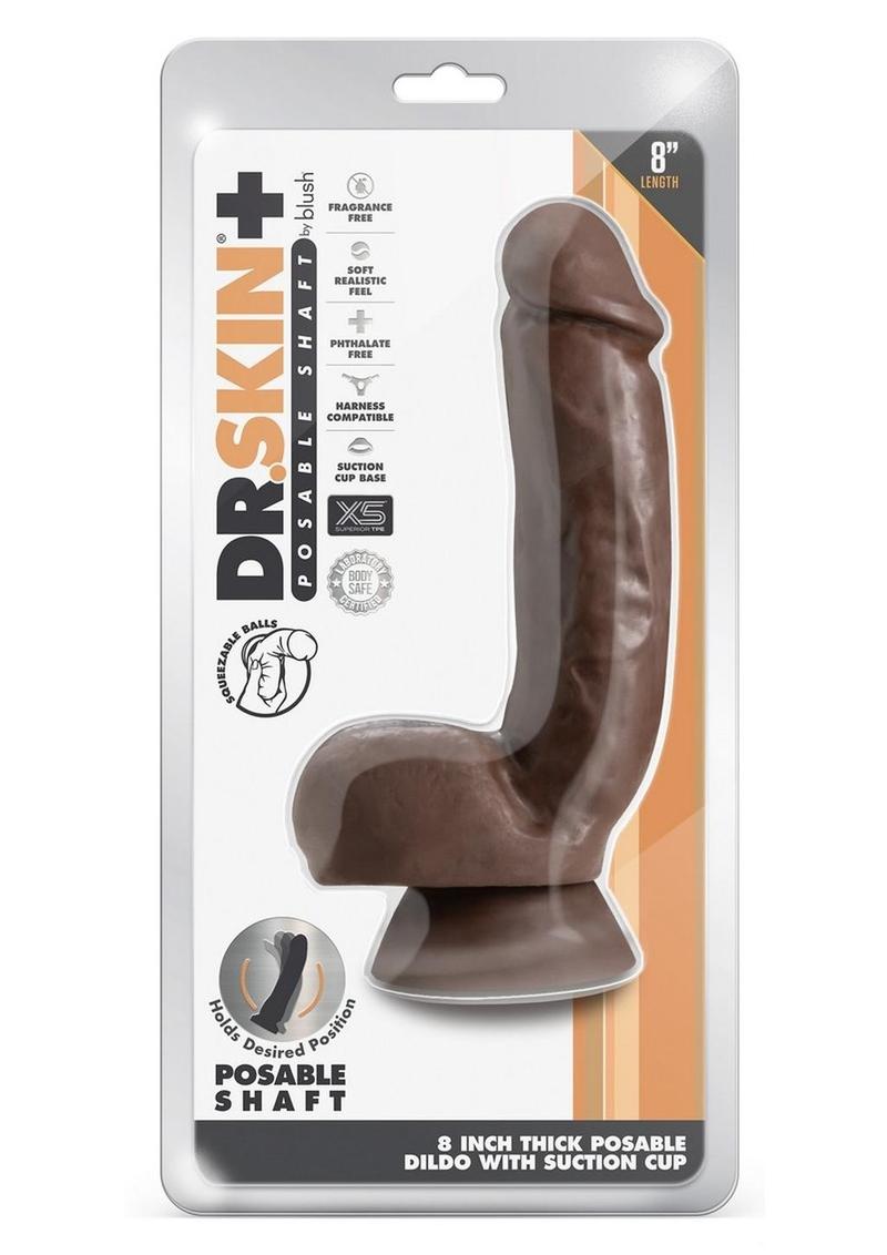 Dr. Skin Plus Thick Posable Dildo with Squeezable Balls