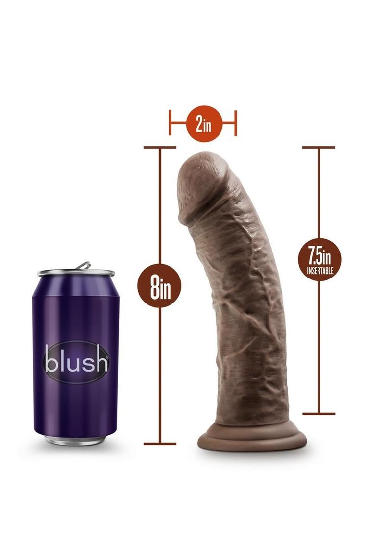 Dr. Skin Plus Thick Posable Dildo with Suction Cup - Chocolate - 8in