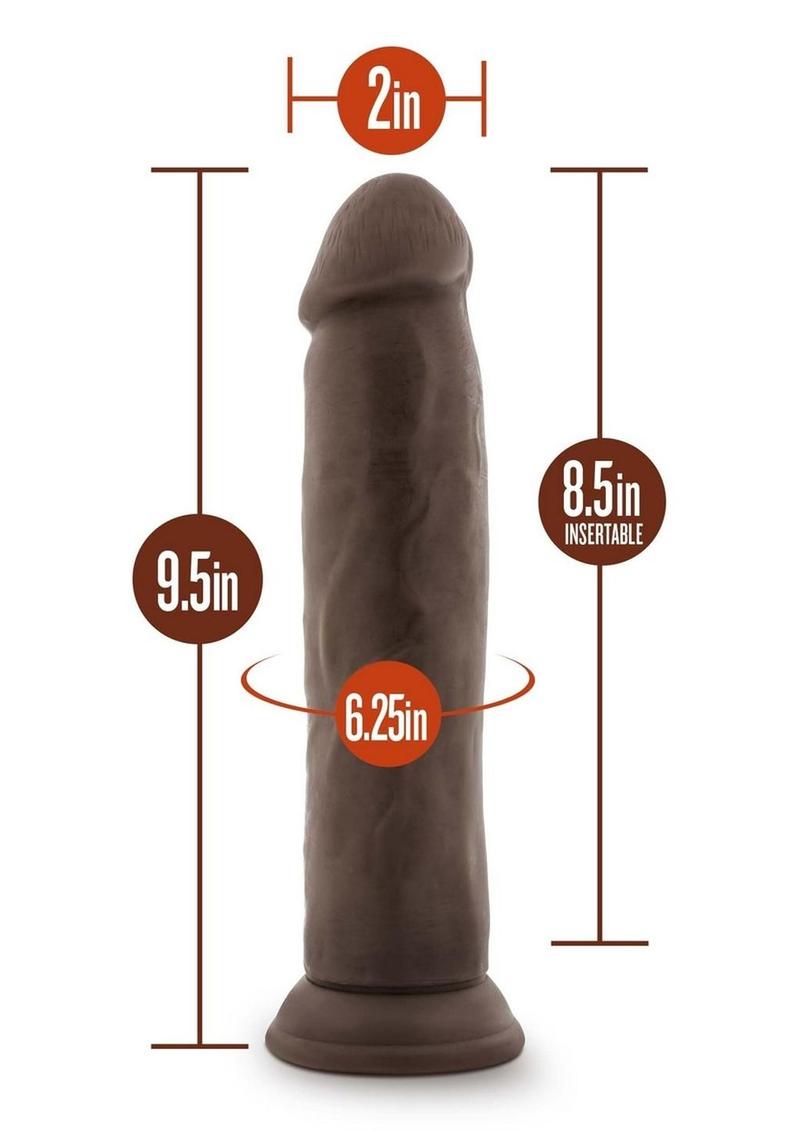 Dr. Skin Plus Thick Posable Dildo with Suction Cup - Chocolate - 9in