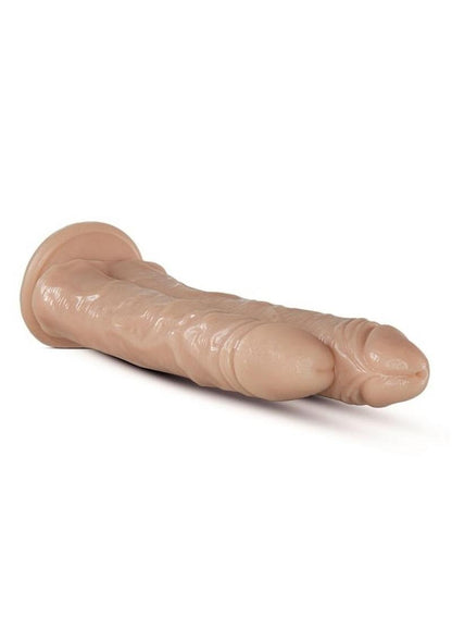 Dr. Skin Double Trouble Dual Penetrating Dildo with Suction Cup - Vanilla - 10.5in