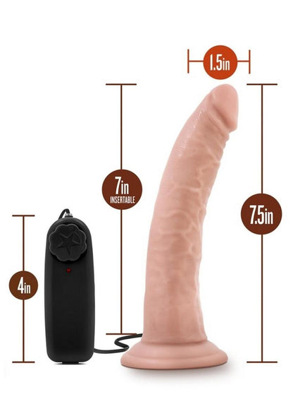 Dr. Skin Dr. Dave Vibrating Dildo with Suction Cup - Vanilla - 7in